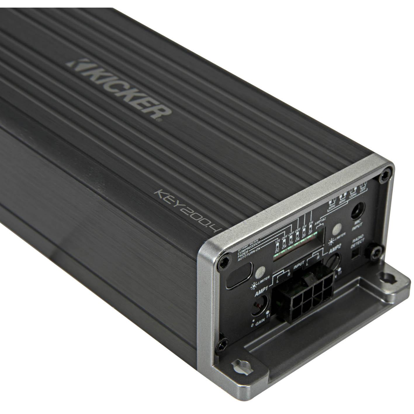 Kicker KEY200.4 4 Channel Full-Range Smart Amplifier With Auto-DSP